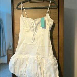 Elegant White Spaghetti Strap Dress